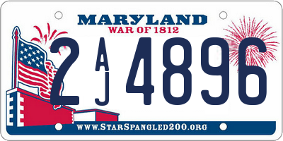 MD license plate 2AJ4896