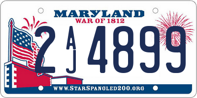 MD license plate 2AJ4899