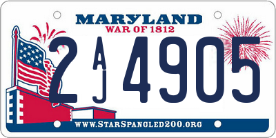 MD license plate 2AJ4905