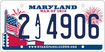 MD license plate 2AJ4906