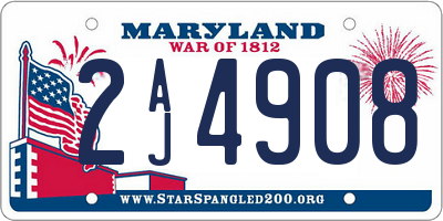 MD license plate 2AJ4908
