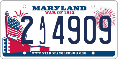 MD license plate 2AJ4909