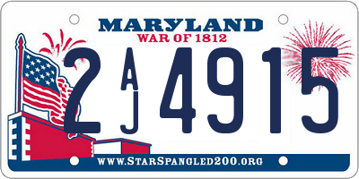 MD license plate 2AJ4915