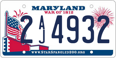 MD license plate 2AJ4932
