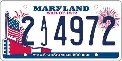 MD license plate 2AJ4972