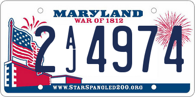 MD license plate 2AJ4974