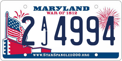 MD license plate 2AJ4994