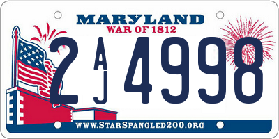 MD license plate 2AJ4998