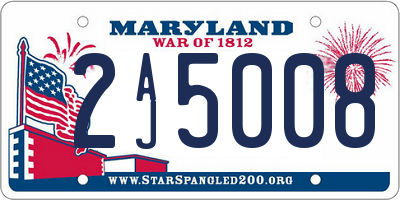 MD license plate 2AJ5008