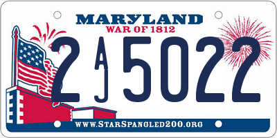 MD license plate 2AJ5022