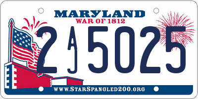 MD license plate 2AJ5025
