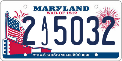 MD license plate 2AJ5032