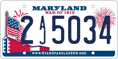 MD license plate 2AJ5034
