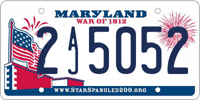 MD license plate 2AJ5052