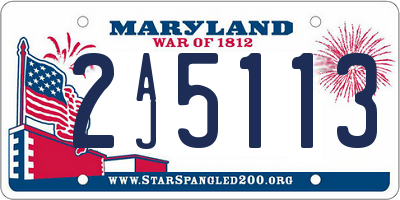 MD license plate 2AJ5113