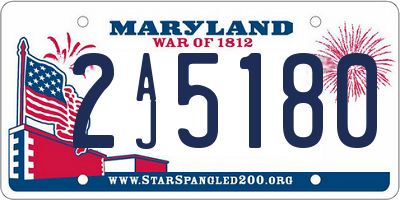 MD license plate 2AJ5180
