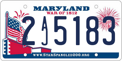 MD license plate 2AJ5183