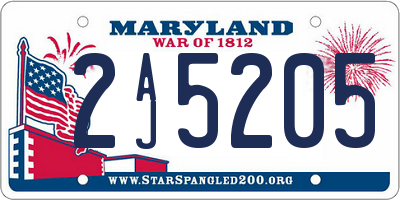 MD license plate 2AJ5205