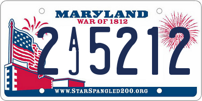 MD license plate 2AJ5212