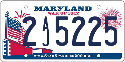 MD license plate 2AJ5225