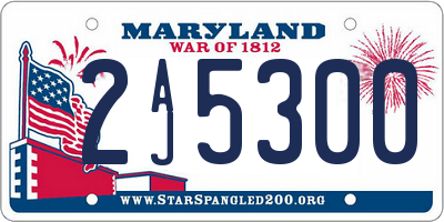 MD license plate 2AJ5300