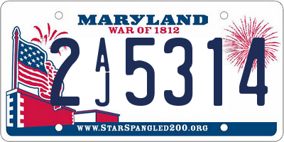 MD license plate 2AJ5314