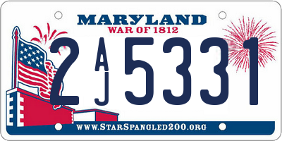 MD license plate 2AJ5331