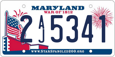 MD license plate 2AJ5341