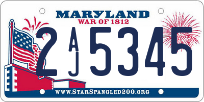 MD license plate 2AJ5345