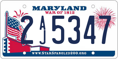 MD license plate 2AJ5347