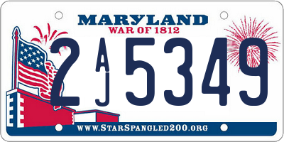 MD license plate 2AJ5349