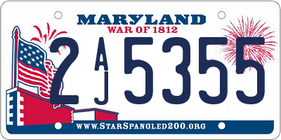 MD license plate 2AJ5355