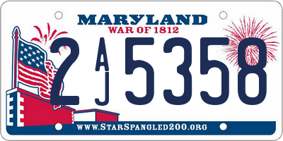 MD license plate 2AJ5358