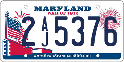 MD license plate 2AJ5376