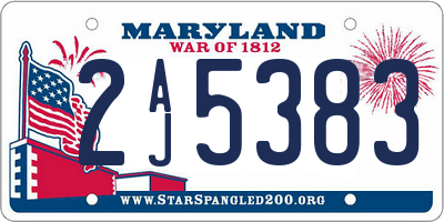 MD license plate 2AJ5383