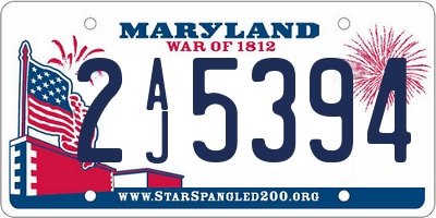 MD license plate 2AJ5394