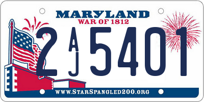 MD license plate 2AJ5401