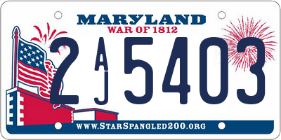 MD license plate 2AJ5403