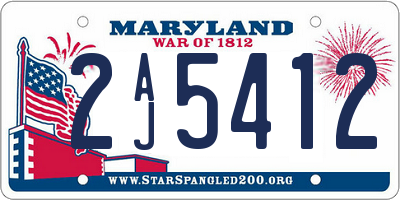 MD license plate 2AJ5412