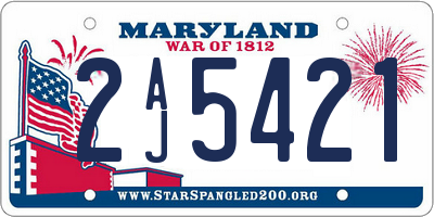 MD license plate 2AJ5421
