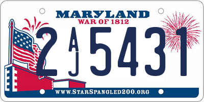 MD license plate 2AJ5431