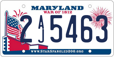 MD license plate 2AJ5463