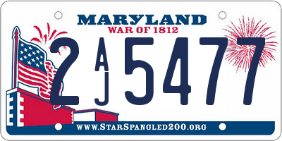MD license plate 2AJ5477