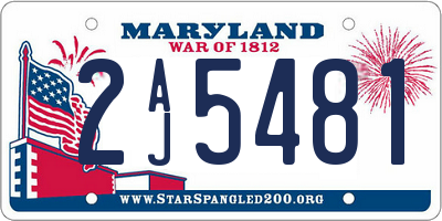 MD license plate 2AJ5481
