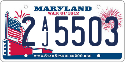 MD license plate 2AJ5503