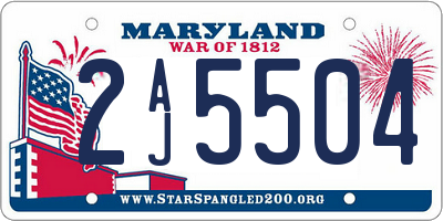 MD license plate 2AJ5504