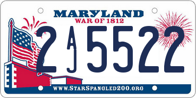 MD license plate 2AJ5522
