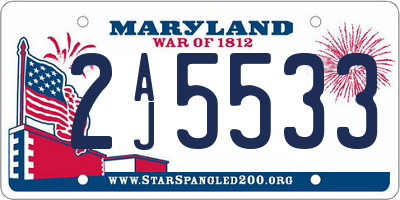 MD license plate 2AJ5533