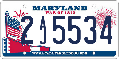 MD license plate 2AJ5534