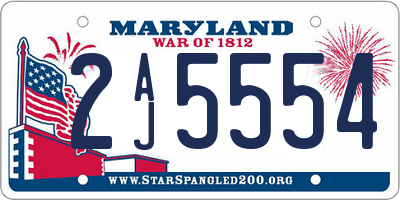 MD license plate 2AJ5554